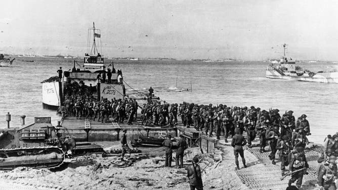 The Normandy landings were the landing operations on Tuesday, 6 June 1944 of the Allied invasion of Normandy in Operation Overlord during World War II. Codenamed Operation Neptune and often referred to as D-Day, it was the largest seaborne invasion in history. The operation began the liberation of German-occupied northwestern Europe from Nazi control, and laid the foundations of the Allied victory on the Western Front. 6th June 1944.