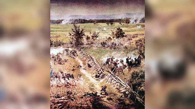 UNSPECIFIED - : American Civil War - Battle of Gettysburg 1-3 July 1863. Heavy losses on both sides, 43,000 in all.
