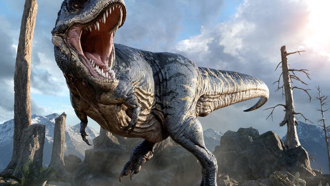 Tyrannosaurus from the Cretaceous era 3D illustration
