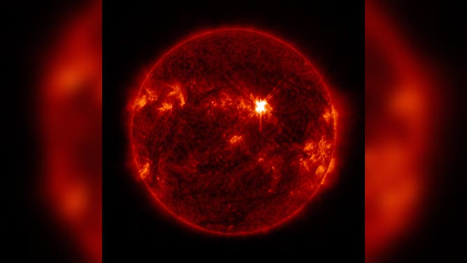 NASA shares an image of a large solar flare event on Wednesday morning.