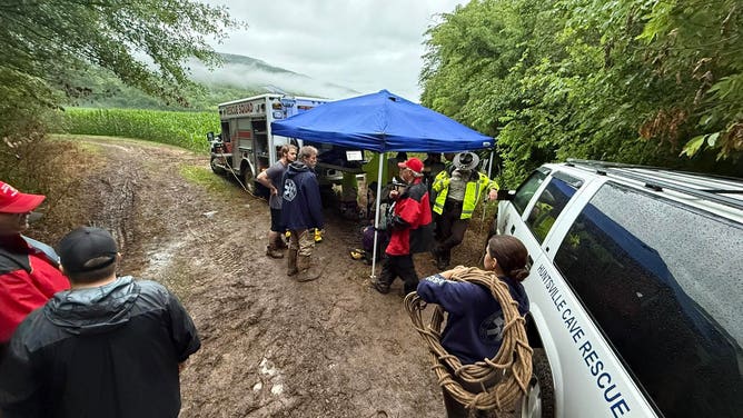 Rescuers saved 14 people from flooded caves during two separate incidents in northern Alabama during a Flash Flood Emergency in Jackson County Sunday afternoon.