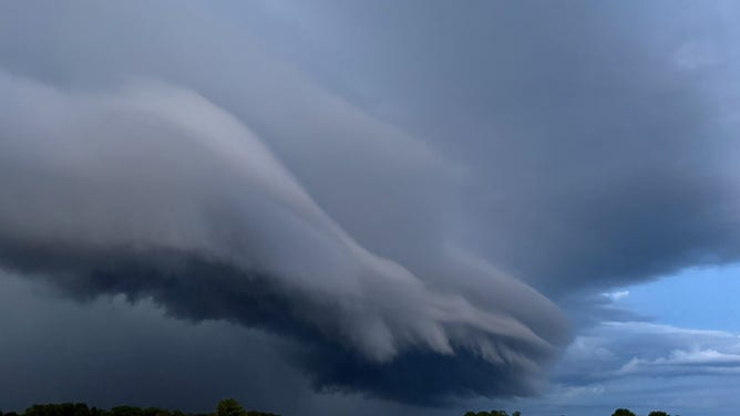 Thunderstorm looms over Lester, Alabama Monday. 