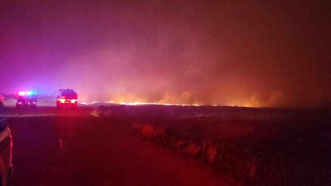 The South Fork Fire at night on Wednesday.