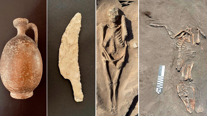 Other items found at a cemetery from the Greco-Roman era in Egypt.
