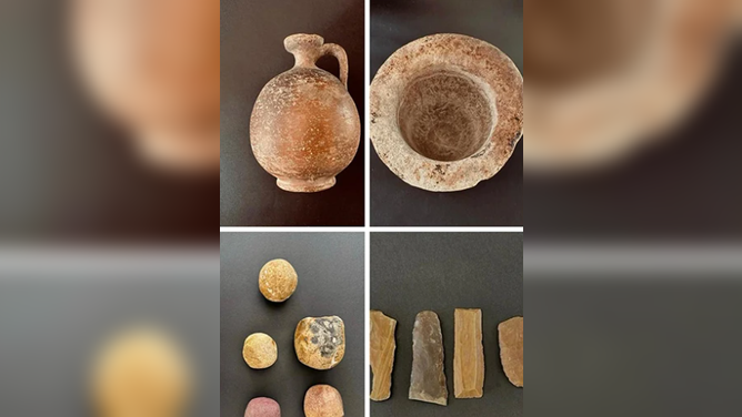 Items found at a cemetery from the Greco-Roman era.