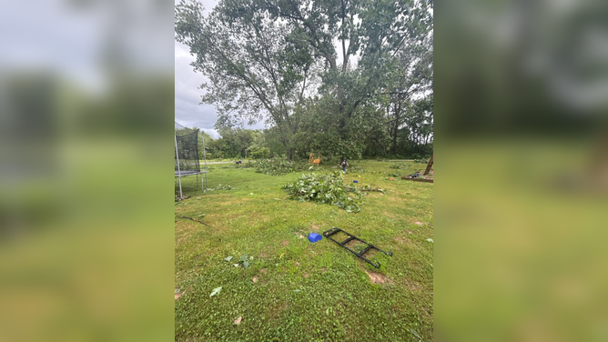 Severe storm damage just north of Robinson, near the communities of Annapolis and Porterville, Illinois.