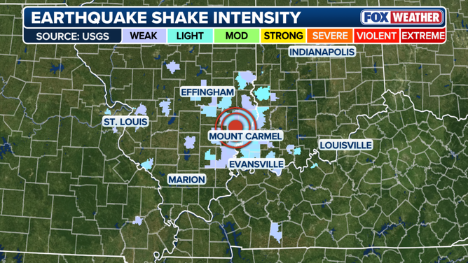 Magnitude 3.5 earthquake rattles southern Illinois early Monday morning, sending tremors felt across four states