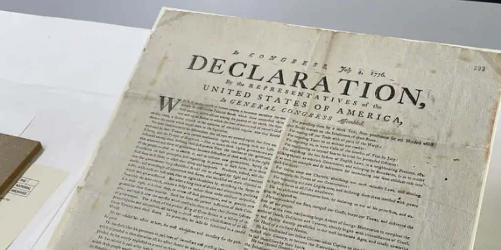 Extremely rare 1776 printing of the Declaration of Independence discovered in stack of papers in England