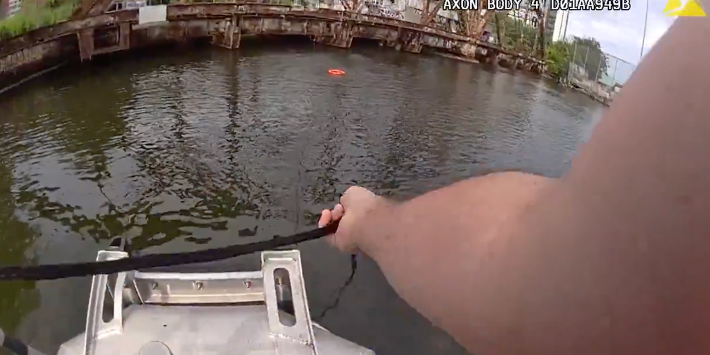 Watch: NYPD officer jumps into creek to save drowning woman in dramatic rescue