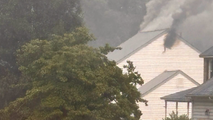 Watch: Crews respond to Virginia house fire caused by lightning strike as severe weather roars through area
