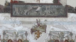 Archeologists restore large fresco on the ceiling of a home in Pompeii from 2,000 years ago