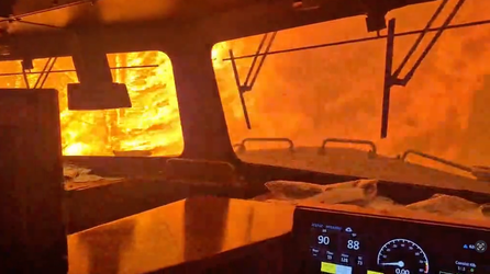 Watch: Dramatic video shows freight train, crew caught in Canadian wildfires