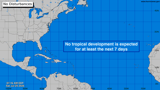 No activity expected in the Atlantic for the next week.