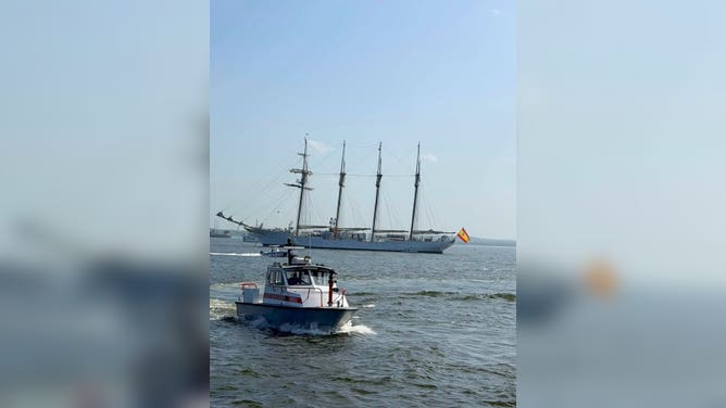 A Carteret Fire Department marine vessel was returning from a routine regional security detail when it was struck by a breaching whale on July 4.
