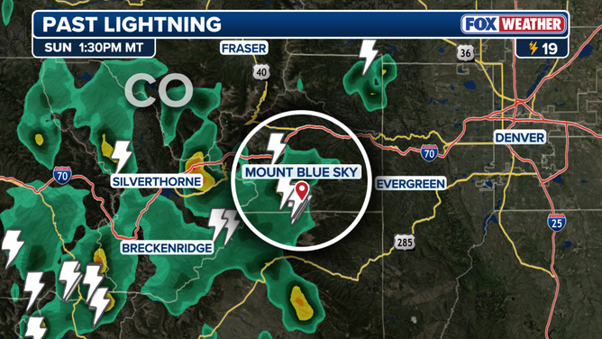 Lightning strike in Denver.