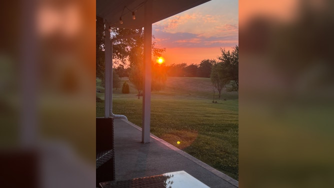 Smoke-filled sunset in Galena, Ohio, on July 15, 2026.