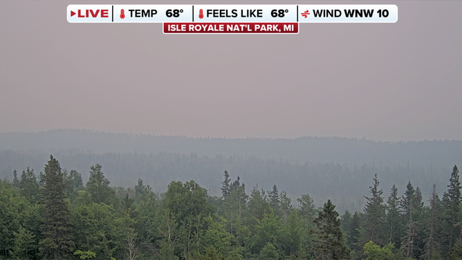 Air quality at Isle Royale National Park in Michigan on Thursday morning. 