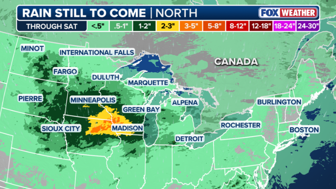 Rain forecast through Saturday