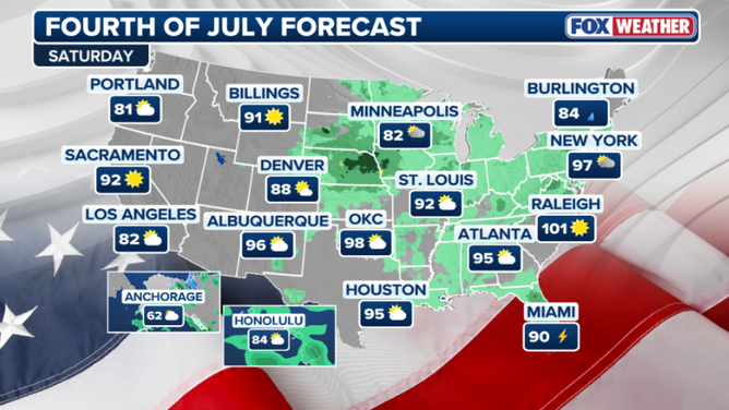 4th of July national forecast outlook