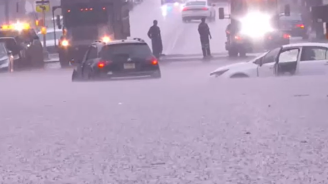 Flooding in Paterson, New Jersey, on July 28, 2026.