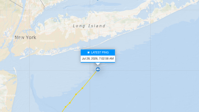 Percy's ping off Long Island on July 28, 2026.