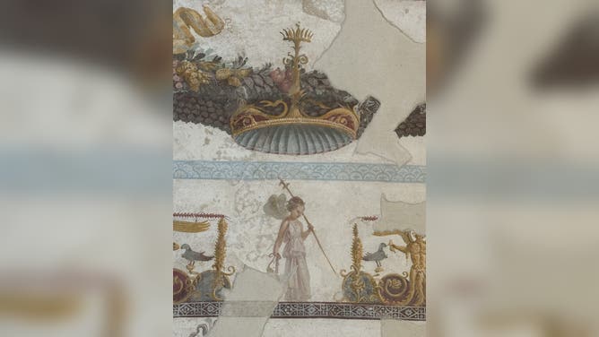 Discovered art from fresco in Pompeii, Italy.