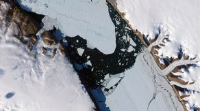Large chunk of ice the size of Manhattan breaks away from glacier and forms icy island in Greenland