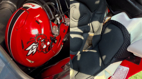 Close call: Young football player finds venomous snake inside helmet before practice