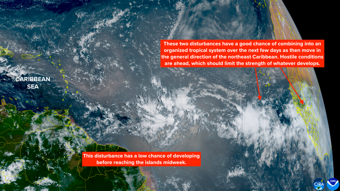 Satellite imagery of the tropical Atlantic on August 10, 2026.