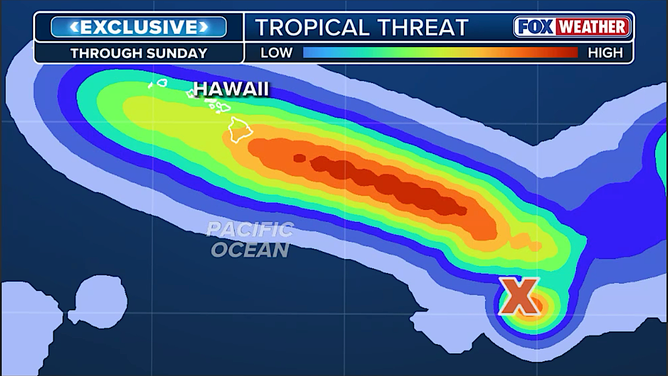 Exclusive FOX Weather Tropical Threat Probability on Aug. 11, 2026.