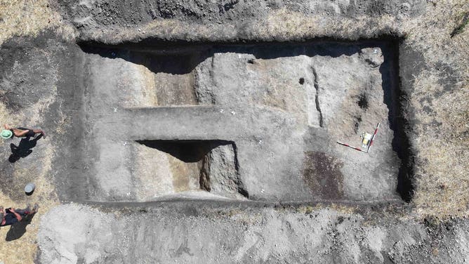 Additional aerial shot of the ancient monument / sanctuary.