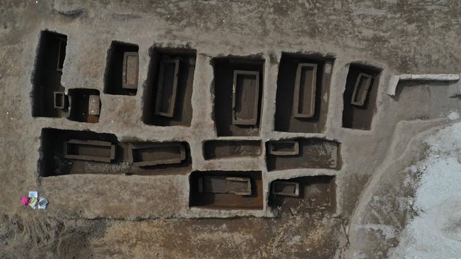 Cemetery from the 6th century B.C. found during the expansion and excavation of a pasta factory in Italy.