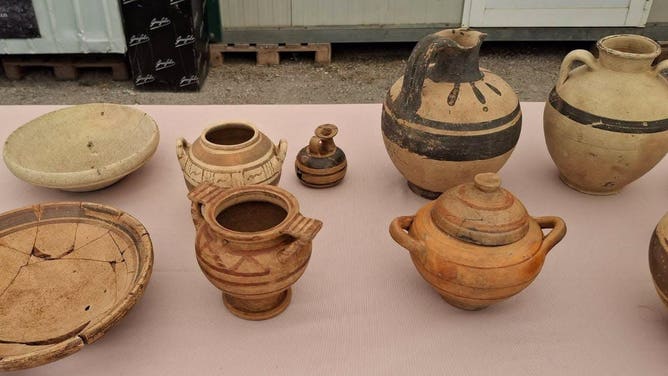 Pottery found from excavation in Napoli, Italy.