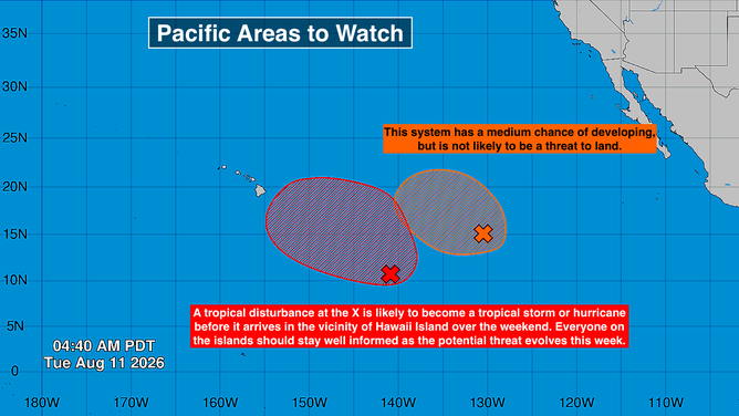 Eastern and Central Pacific Basins on Aug. 11, 2026.