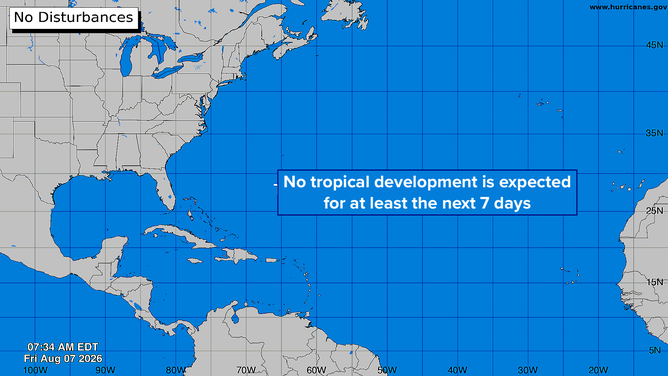 No activity forecast in the Atlantic for the next week.