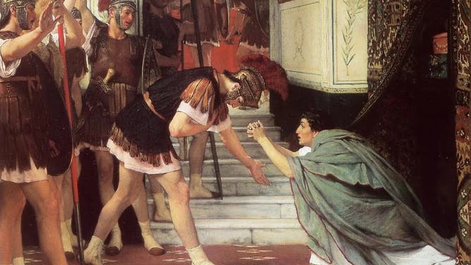 41 CE, the Roman Emperor Gaius Julius Caesar Augustus Germanicus (Caligula) was assassinated. Claudius, the emperor's uncle was found hidden behind a curtain by a Praetorian Guardsmen named Gratus who said "This is a Germanicus; come on, let us choose him for our emperor."