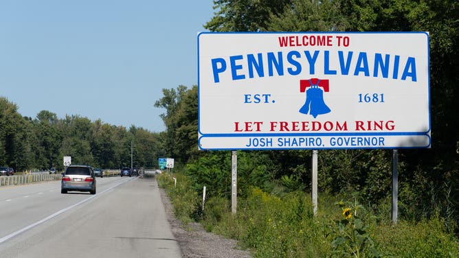 Welcome to Pennsylvania sign on interstate 90.