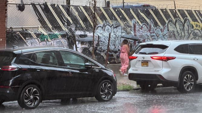 Heavy rain slams New York City on Aug. 20, 2026.
