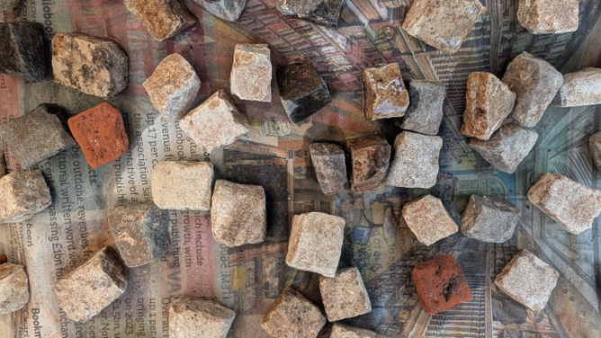 Small cubes used to create the mosaic found from the Roman Empire.