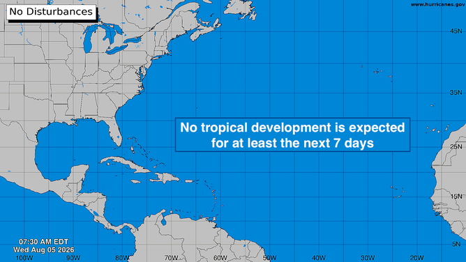 Tropical Atlantic Basin on August 5, 2026
