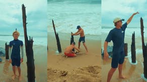 Hurricane swells reveal forgotten history beneath iconic California beach