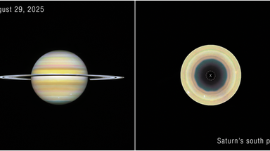 NASA's Hubble Space Telescope reveals giant atmospheric wave around Saturn's South Pole