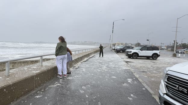 PHOTOS: Nor'easter winds bring up sea foam in coastal Massachusetts