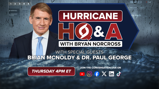 Join FOX Weather Hurricane Specialist Bryan Norcross with special guests Brian McNoldy and Dr. Paul George for a Hurricane HQ&A on Thursday at 4 p.m. ET