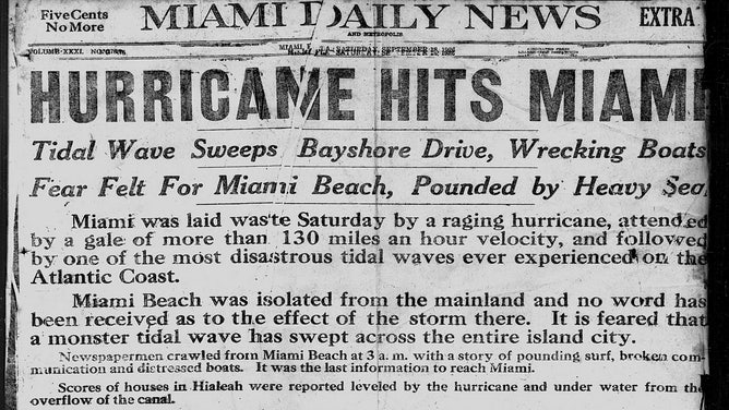 Miami Daily News headline from Sept. 18, 1926.