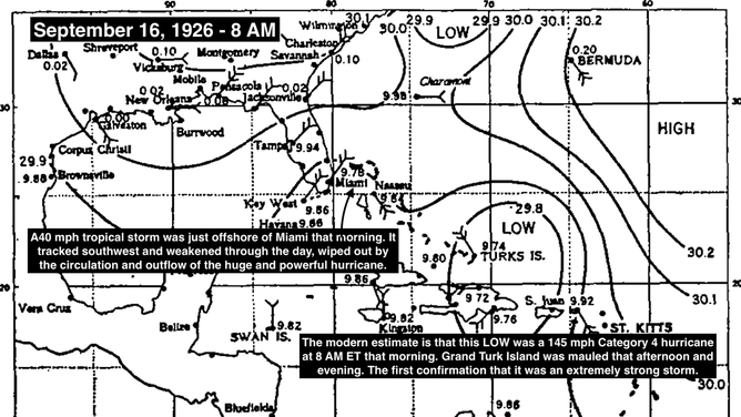 Weather map on Sep. 16, 1926.