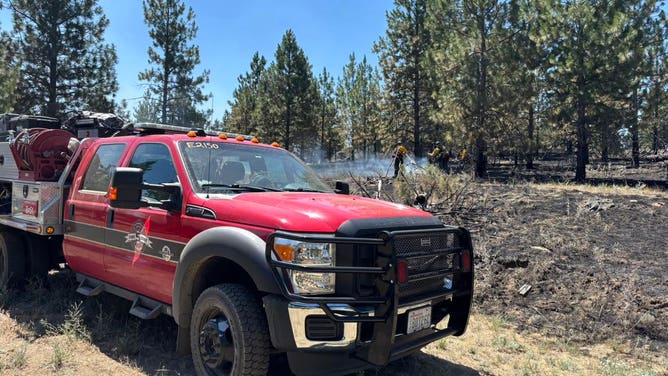 Snohomish County Fire District 5 respond to help combat the Chelan Hills Fire in July.