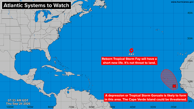 Atlantic update 10:30 a.m. on Sept. 24, 2026.