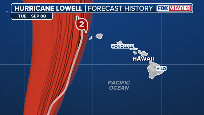 Hurricane Lowell followed the eastern edge to the forecast cone issued by the NHC on Friday, Sep. 4, 2026.