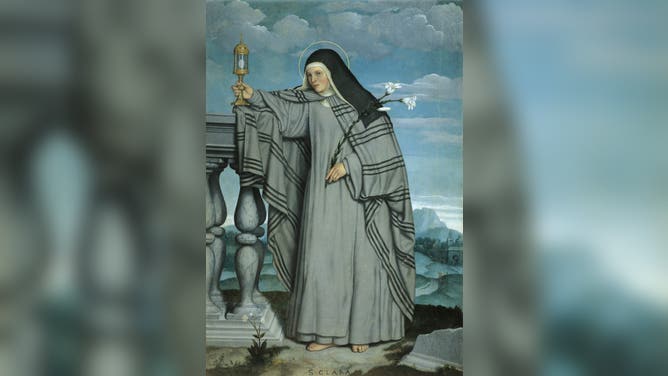 ITALY - FEBRUARY 02: St Clare, 1548, by Giovanni Battista Moroni (ca 1520-1578), oil on canvas, 182.7x125 cm.